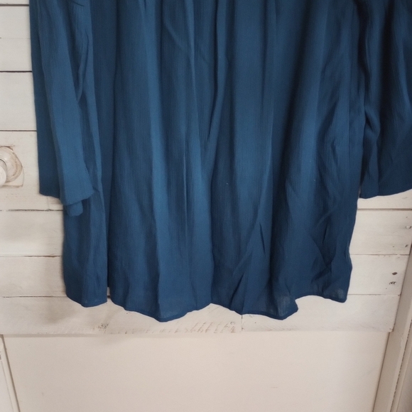 Blue Rain Francesca's Size Small Mini Dress Or Long Shirt Blue Floral Boho - Picture 12 of 12